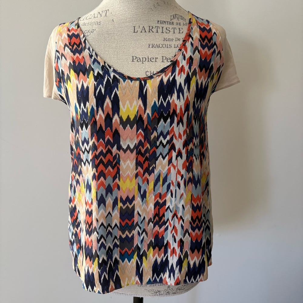 Maeve Grafica by Anthropologie 100% Silk Blouse